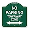 Signmission No Parking Tow Away Zone W/ Bidirectional Arrow, Green & White Alum Sign, 18" x 18", GW-1818-23611 A-DES-GW-1818-23611 - alternate 1